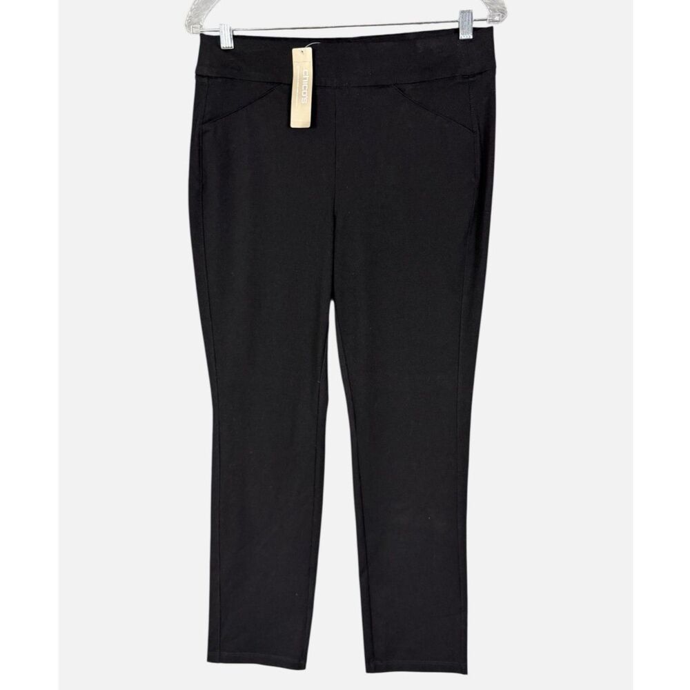 Chico's Travelers Collection Black Pull On Crepe Ankle Pants Size 0R US 4 NWT